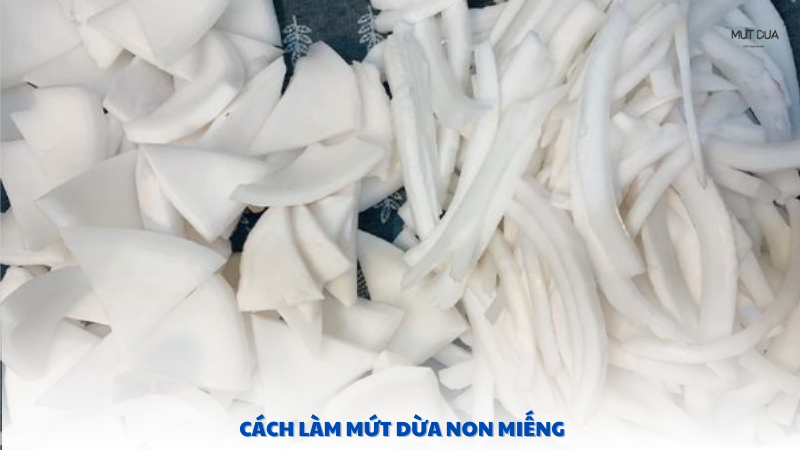 cách làm mứt dừa non miếng